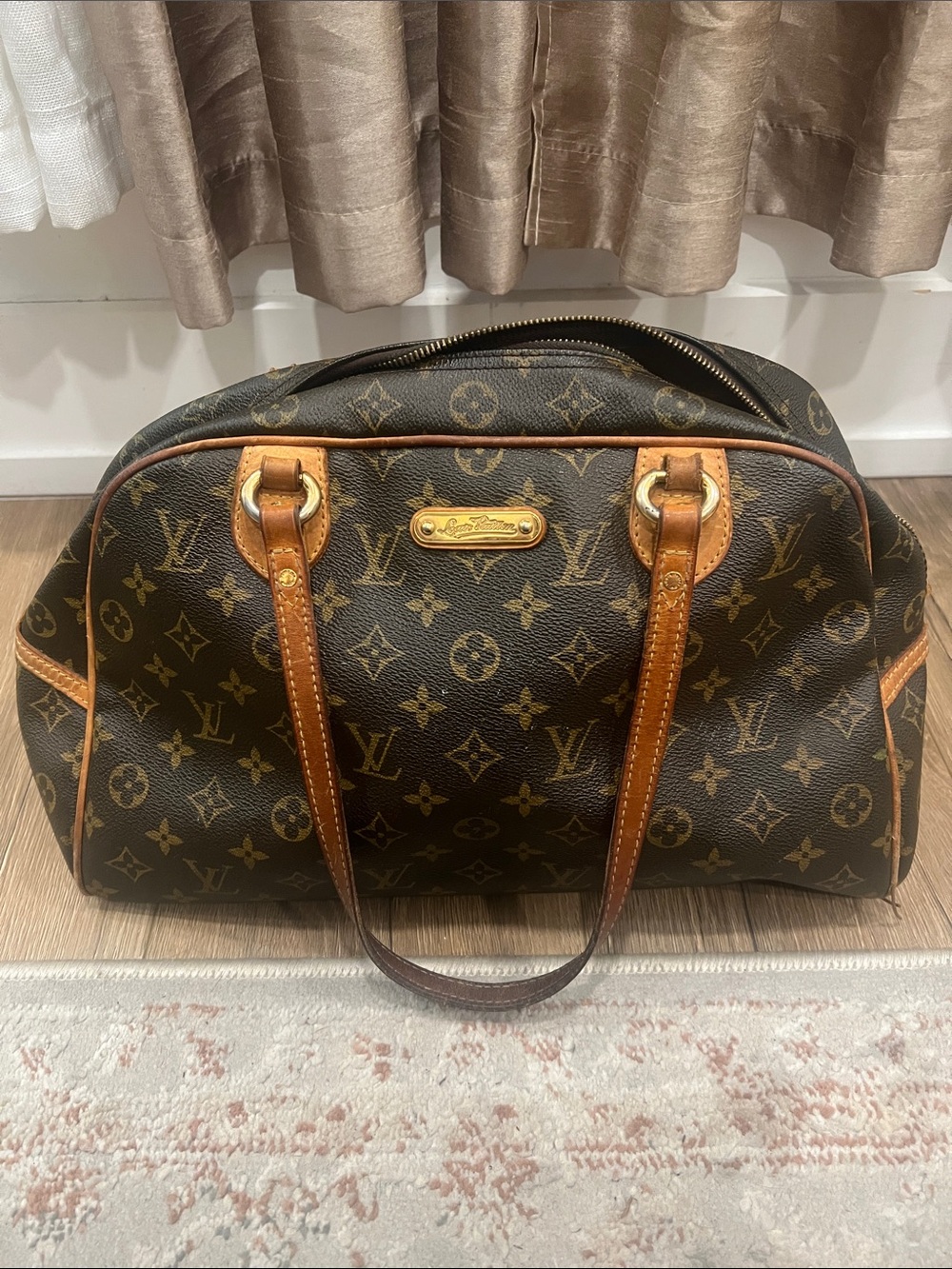 Louis Vuitton Monogram Canvas Satchel in Brown and Tan